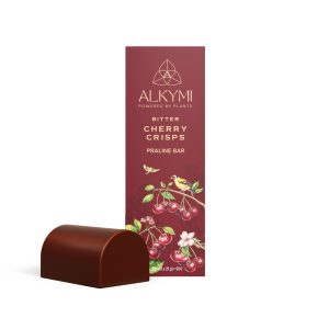 Bitter Cherry Crisps Praline Bar 50 gr