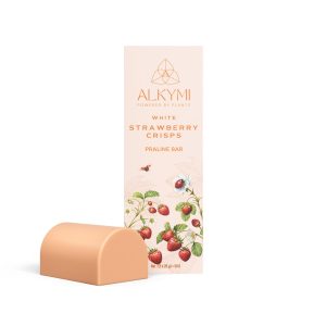 White Strawberry Crisps Praline Bar 50 gr.